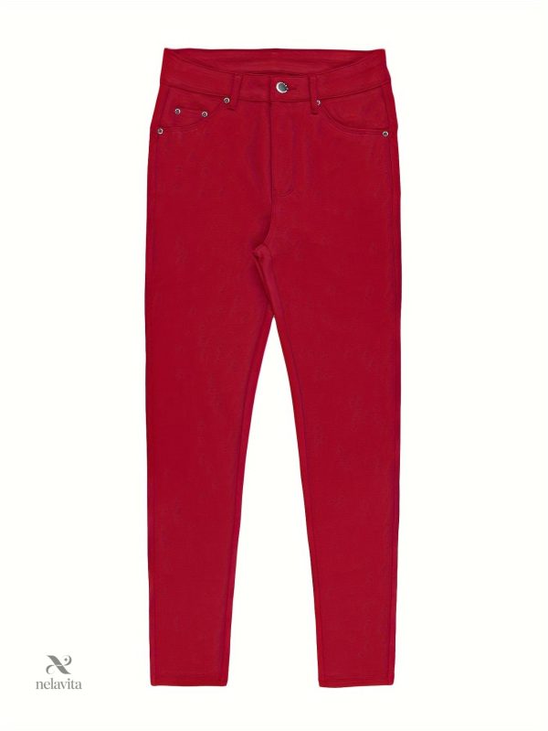 Pantalon en denim skinny pour femme, look élégant