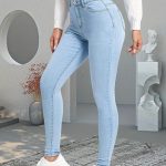 Jean Femme Coupe Ajustée en Denim Bleu