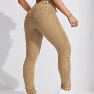 Jean skinny ajusté pour femme, style moderne