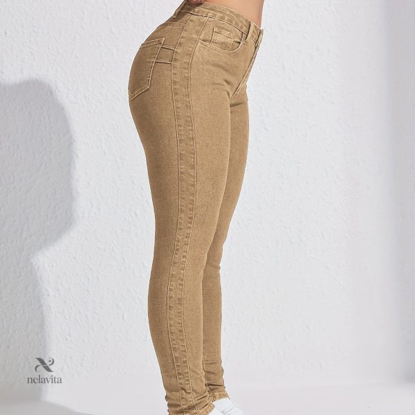 Pantalon denim ajusté femme, parfait pour le quotidien