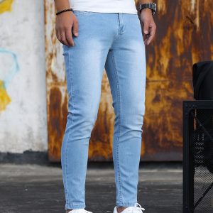 Jean slim décontracté - Pantalon en denim extensible, style urbain chic