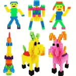 Activité créative avec blocs colorés et rangement inclus