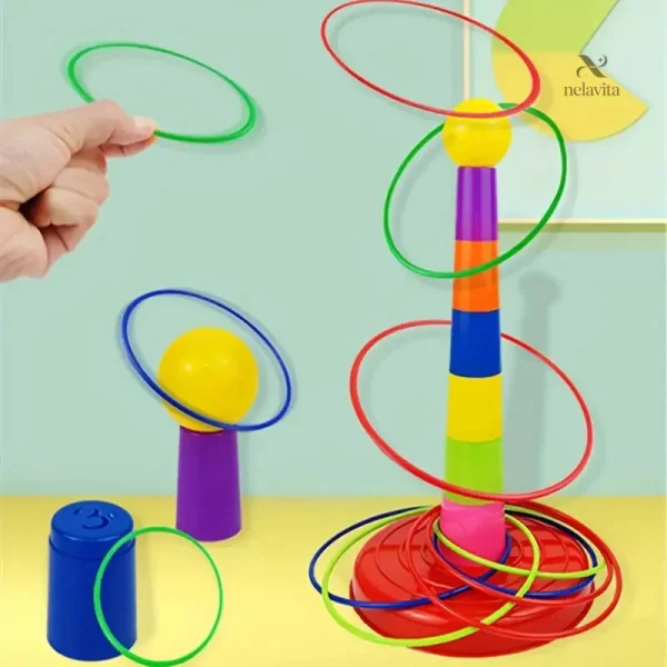 Jeu de lancer d’anneaux colorés pour enfants
