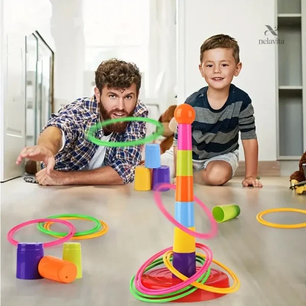 Anneaux colorés pour un jeu interactif de précision