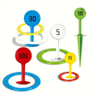 Jeu de lancer d'anneaux colorés pour enfants et adultes