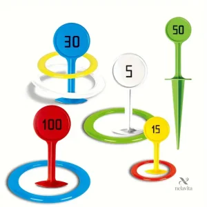 Jeu de lancer d'anneaux colorés pour activités de plein air