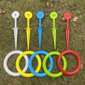 Lancer d'anneaux colorés, jeu idéal pour les enfants