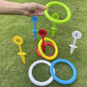 Accessoire de jeu extérieur : anneaux à lancer colorés