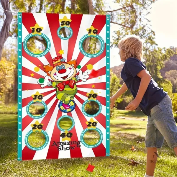 jeu-de-lancer-de-sacs-avec-cible-clown-animation-festive-hbdg7k-1 Jeu de lancer de sacs clown pour enfants, animation festive