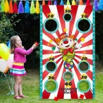 Cible clown colorée pour jeu d'adresse et divertissement