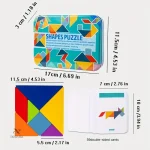 Tangram coloré avec défis créatifs inclus