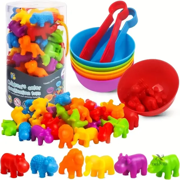 Jeu de motricité pour enfants avec animaux colorés