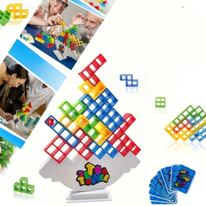 Jeu Tetra Tower Équilibre & Stratégie – Blocs Colorés Empilables, Fun en Famille ou entre Amis