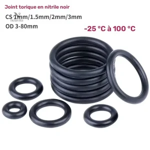 Joints Toriques Nitrile Noir – Kit de Remplacement Étanche