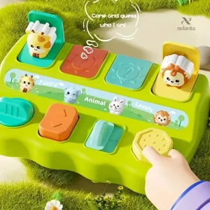 Cache-cache avec formes et boutons, jouet éducatif pour enfants