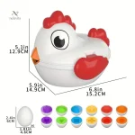 Jouet éducatif poule et œufs pour le tri des formes et couleurs