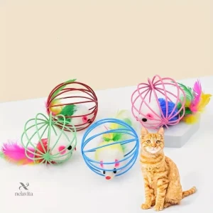 Balle en métal pour petits animaux, idéale pour les chats actifs