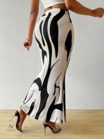 Jupe taille haute avec motif abstrait coloré