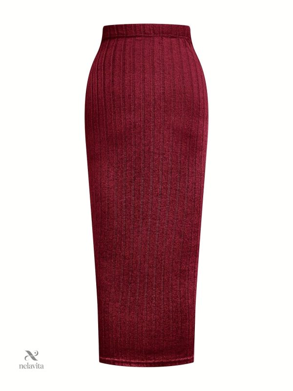 Jupe longue côtelée pour un look chic
