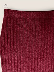 Jupe taille haute en coton côtelé
