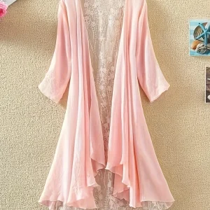 Kimono de Plage Long Femme – Léger et Fluide, Parfait pour l'Été