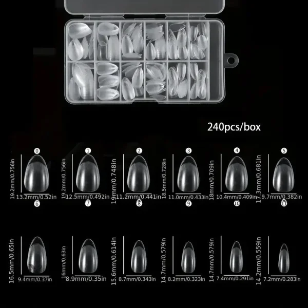 Capsules Transparente pour Extensions en Gel, 240 pièces