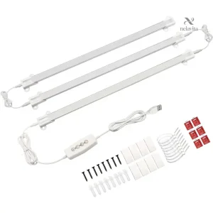 Kit Barre LED USB 3 Pièces avec Télécommande – Éclairage Sous Meuble pour Cuisine, Bureau ou Dressing