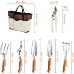 Ensemble complet d’outils avec pelle, râteau et sac de rangement