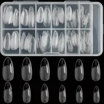 Kit de 120 faux ongles transparents en forme d'amande