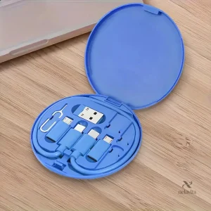 Kit de Câbles et Adaptateurs USB Multifonction – Boîte de Charge Compacte et Universelle pour Smartphone, USB-C, Micro USB, Lightning
