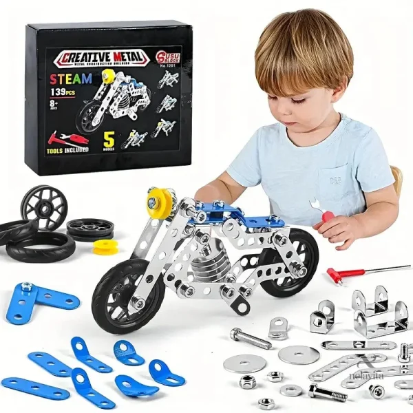 Maquette éducative moto, assemblage 3D, outils inclus