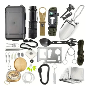 Kit de survie complet 27 en 1 pour randonnées et urgences