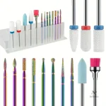 Kit d'embouts de fraise pour ongles, 13 pièces en céramique et carbure