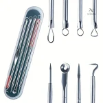 Kit extracteur de comédons inox avec 4 outils anti-acné