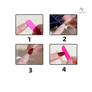 Faux Ongles Rose avec Autocollants Décoratifs