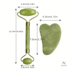 Massage drainant avec roller en jade pour le visage