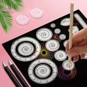 Kit Spirographe Transparent pour Dessin Créatif
