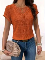 T-shirt Femme Dentelle Col Rond