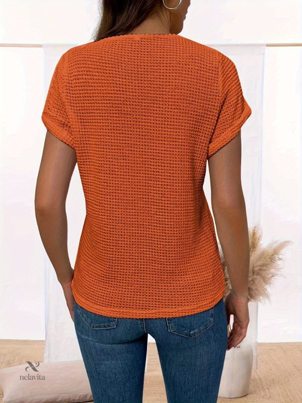 Blouse Femme Col Rond avec Dentelle