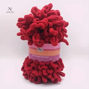 Laine Velours Looping Multicolore – Fil Épais Facile à Tricoter au Doigt pour Couvertures et Crochet DIY