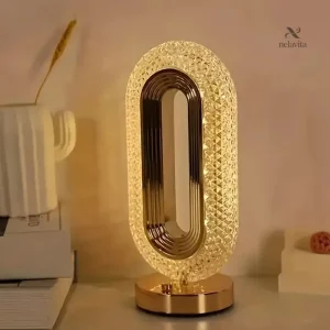 Lampe de bureau LED cristal doré au design moderne
