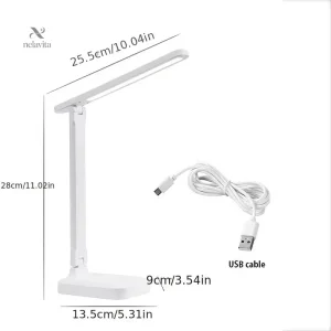 Lampe de bureau LED pliable et rechargeable USB, design compact