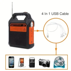 Éclairage LED et radio FM pour camping et urgences