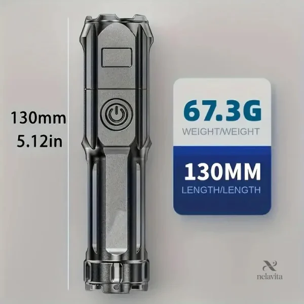 Torche USB rechargeable, idéale pour les aventures nocturnes