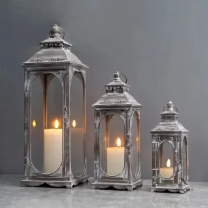 Set de trois lanternes décoratives pour une ambiance extérieure