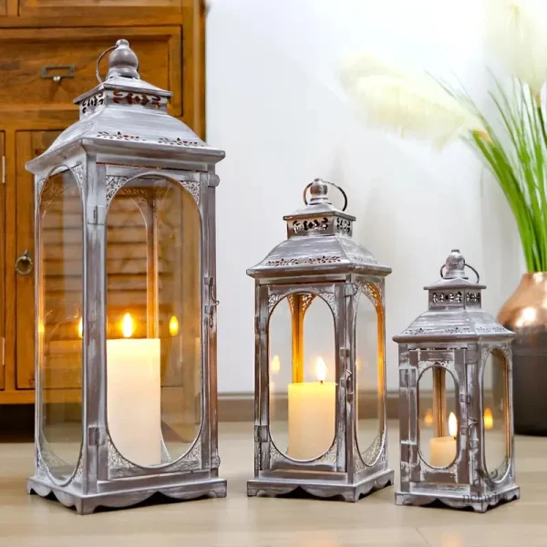 Lanterne vintage en métal, idéale pour la décoration extérieure