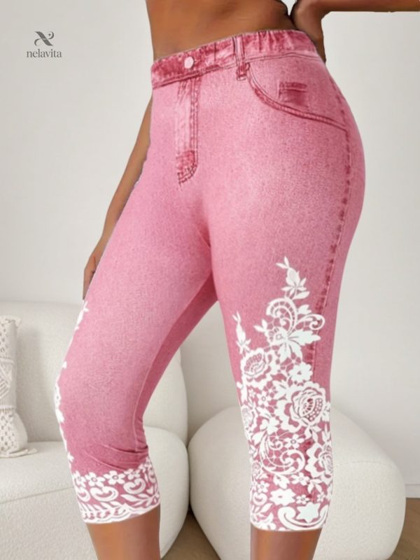 legging-femme-fleuri-effet-jean-1