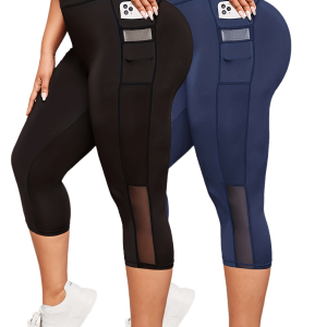 Legging Grande Taille Mi-Jambe Taille Haute