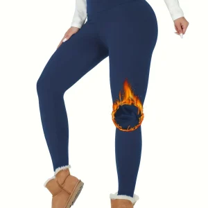 Legging Hiver Femme Doublé Polaire – Taille Haute Thermique & Anti-Froid