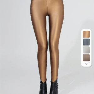 Leggings Simili Cuir Taille Haute